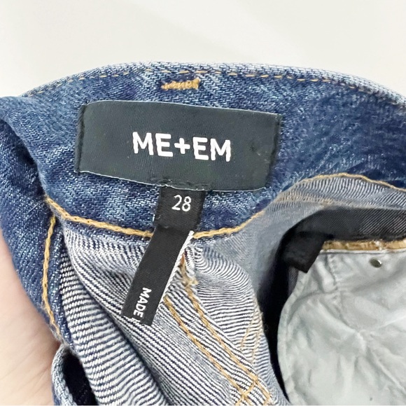 Me + Em Raw Hem Straight Leg Organic Cotton Jeans Size 28 Medium Blue - Picture 8 of 10